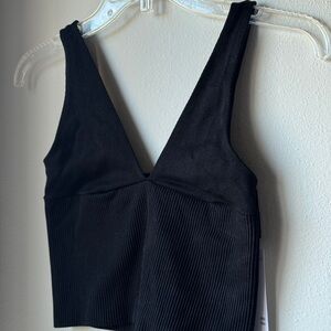 Urban Outfitters Black Ribbed Crop Top